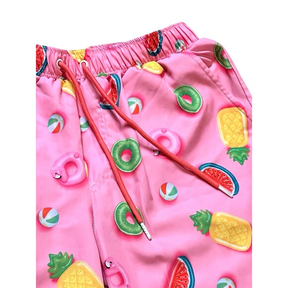 MOSMANN wear under swim trunks pink pool tube flamingos watermelons pineapples L - Picture 3 of 16